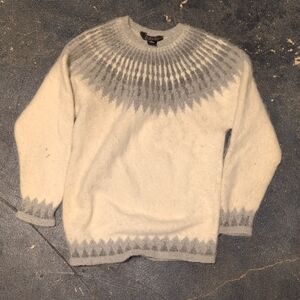 Rafaella Women's Cream and Gray Crewneck Sweater